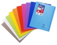 Cahier piqué Koverbook 24x32cm 96 pages petits carreaux + marge couverture polypropylène transparent - Assortis