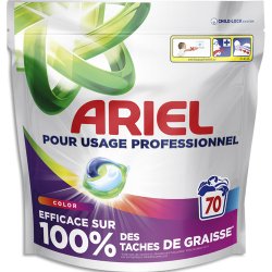 Sachet 70 doses de lessive liquide concentrée 3 en 1 Pods Couleur formule professionnelle