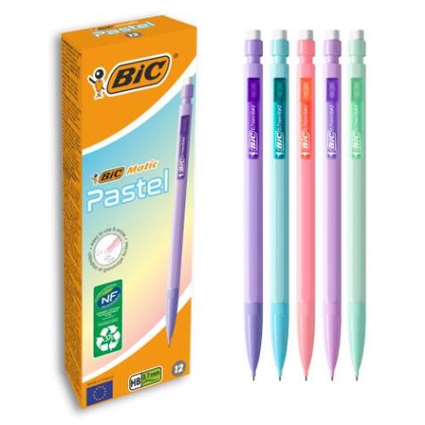 Porte-mine pastel MATIC aux couleurs pastel. Fournis avec 3 mines HB 0,7 mm de 9 cm
