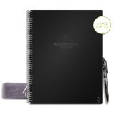 Cahier Rocketbook Fusion à spirale 42 pages lignées A4. Connecté/réutilisable à l'infini.Coloris Noir