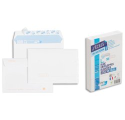 Bloc enveloppe précasée gpv détachable adhésive vélin blanc 90g c6 114x162mm fond gris bloc 50 unités