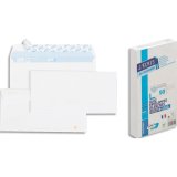 Bloc de 50 enveloppes auto-adhésives 90g blanches précasées format 110x220 mm référence 6615