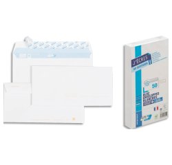 Bloc enveloppe précasée gpv détachable adhésive vélin blanc 90g dl 110x220mm fond gris bloc 50 unités