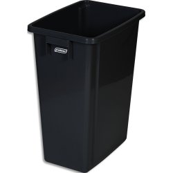 Collecteur à déchets noir, capacité de 60L.