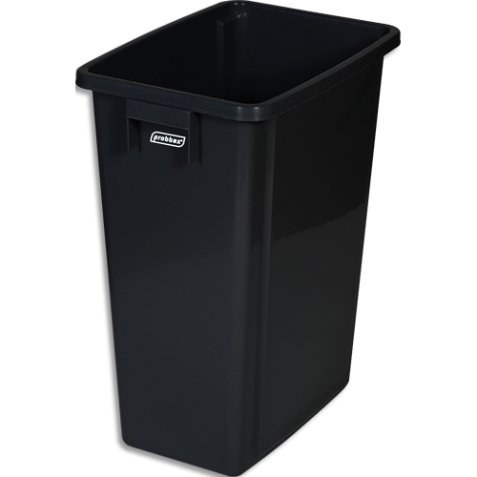 Collecteur à déchets noir, capacité de 60L.
