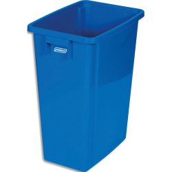 Collecteur à déchets bleu, capacité de 60L.