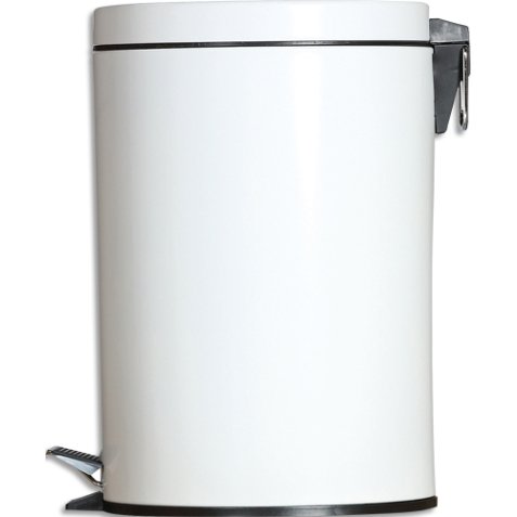 Collecteur à pédale 5L avec bac intérieur en plastique blanc