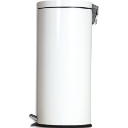 Collecteur à pédale 30L avec bac intérieur en plastique blanc