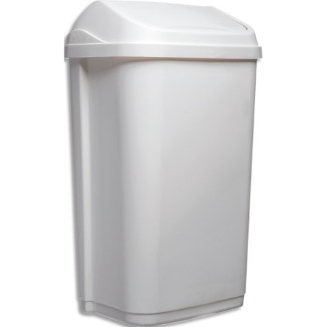Collecteur à couvercle basculant 50L blanc