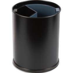 Corbeille 13L pour tri sélectif (2 compartiments: noir, gris)