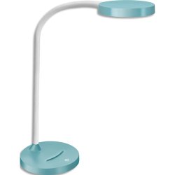 Lampe bureau FLEX. Bras flexible en métal gainé, tête orientable. Variateur d'intensité. Vert d'eau
