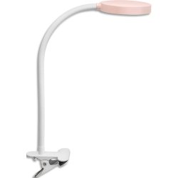 Lampe bureau FLEX à pince. Bras flexible en métal gainé, tête orientable. Variateur d'intensité. Rose