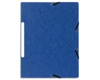 Chemise à élastiques 3 rabats carte marbrée recyclée 355g/m2 - A4 - Bleu
