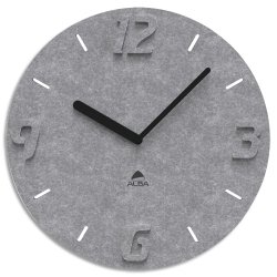 Horloge murale D30 cm en PET 100% recyclé. Pile AA non fournie. Gris foncé