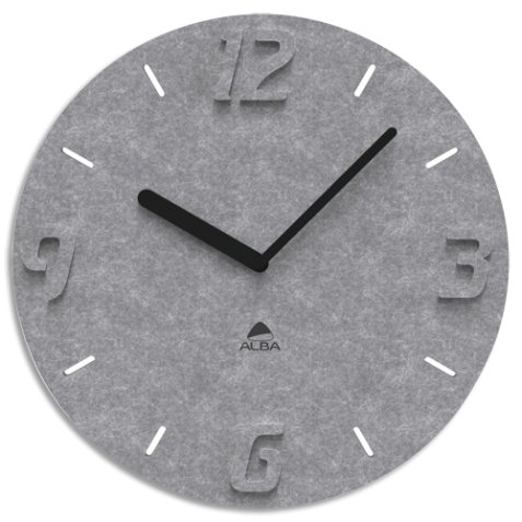 Horloge murale D30 cm en PET 100% recyclé. Pile AA non fournie. Gris foncé