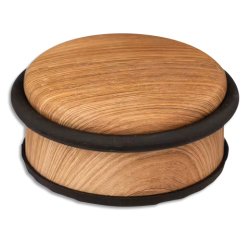 Butoir de porte, en acier, diamètre: 102 mm, effet bois