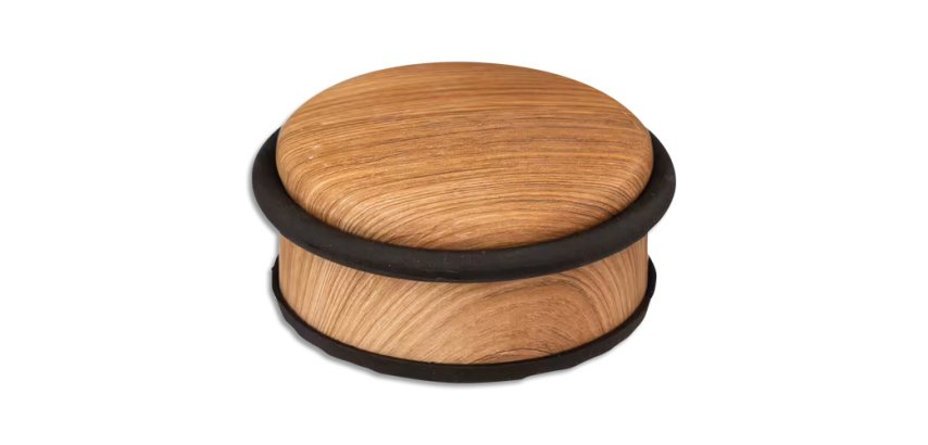 Butoir de porte, en acier, diamètre: 102 mm, effet bois