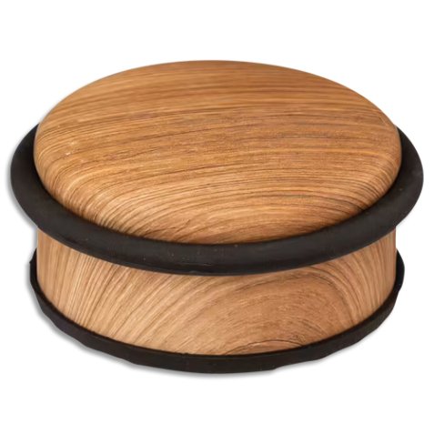 Butoir de porte, en acier, diamètre: 110 mm, effet bois