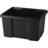 Bac de rangement noir superposable empilable France matière recyclée 45L 39,5 x 43,5 x 55,5 cm