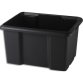 Bac de rangement noir superposable empilable France matière recyclée 45L 39,5 x 43,5 x 55,5 cm