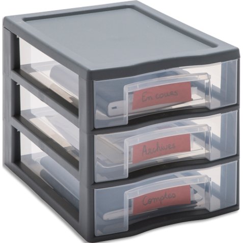 Tour plastique Tower A4 3 tiroirs (l x h x p) 36,5 x 25,5 x 26 cm