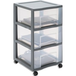Tour plastique Tower 3 tiroirs XL (l x h x p) 38,5 x 64,5 x 37 cm