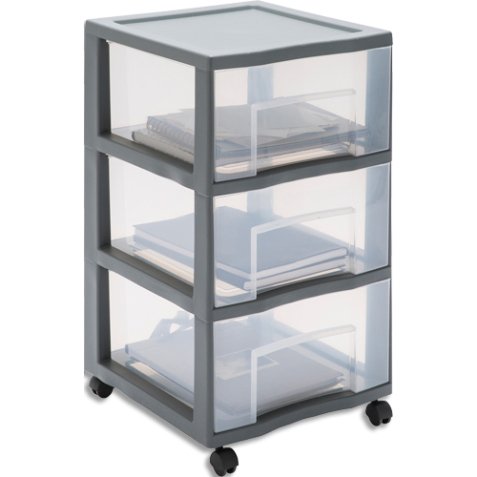 Tour plastique Tower 3 tiroirs XL (l x h x p) 38,5 x 64,5 x 37 cm