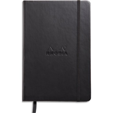 Webnotebook A5 192 pages ligné papier ivoire 90g fermeture élastique - Noir