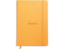 Webnotebook A5 192 pages ligné papier ivoire 90g fermeture élastique - Orange