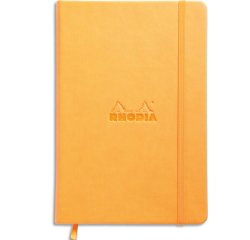 Webnotebook A5 192 pages ligné papier ivoire 90g fermeture élastique - Orange