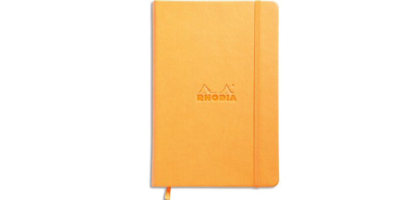 Webnotebook A5 192 pages ligné papier ivoire 90g fermeture élastique - Orange