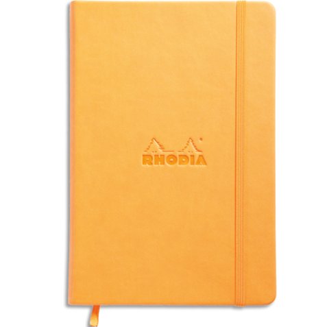 Webnotebook A5 192 pages ligné papier ivoire 90g fermeture élastique - Orange