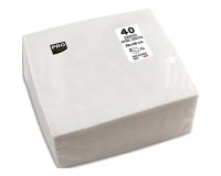 Serviette de table jetable, 380 x 380 mm, blanc