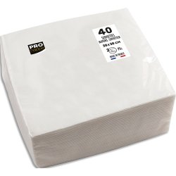 Serviette de table jetable, 380 x 380 mm, blanc