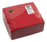 Serviette de table jetable, 380 x 380 mm, rouge