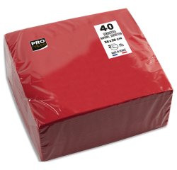 Serviette de table jetable, 380 x 380 mm, rouge