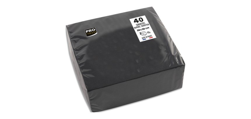 Paquet de 40 serviettes micro-gaufrées ouate 2 plis - 38x38 cm