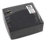 Serviette cocktail, 200 x 200 mm, noir