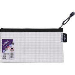 Pochette DL fourre-tout renforcée ''Eva Mesh'' Avec soufflet Fermeture zip métal