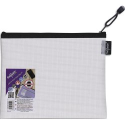 Pochette A5 fourre-tout renforcée ''Eva Mesh'' Avec soufflet Fermeture zip métal