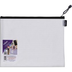 Pochette A4 fourre-tout renforcée ''Eva Mesh'' Avec soufflet Fermeture zip métal