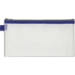 Pochette DL fourre-tout renforcée ''Eva Mesh'' zip métal 3 coloris : jaune, bleu, rouge