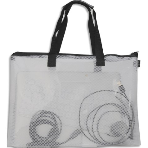 Sac zippé EVA Mesh A4++ anse noire, Sangle de transport avec prise en main 40,5 x 28 cm