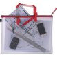 Sac zippé EVA Mesh A4++ anse rouge, Sangle de transport avec prise en main 40,5 x 28 cm