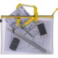 Sac zippé EVA Mesh A4++ anse jaune, Sangle de transport avec prise en main 40,5 x 28 cm