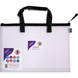 Sac zippé EVA Mesh A3 anse noire, sangle de transport avec prise en main 48 x 35 cm