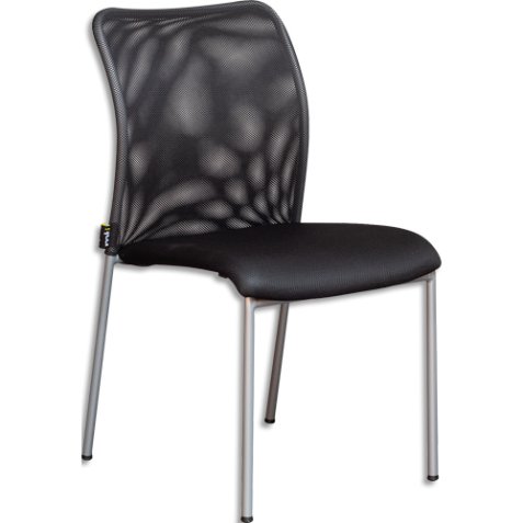 Chaise visiteur Alix assise en tissu nid d'abeille. Densité de la mousse : 32 kg/m3