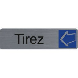 Plaque adhésive imitation aluminium Tirez 16,5X4,4 cm 67156E