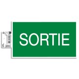 Panneau PVC adhésif antidérapant Sortie 20x11 cm - Vert
