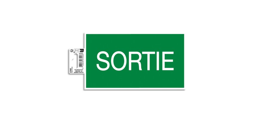 Panneau PP adhésif antidérapant Sortie 20x11 cm - Vert